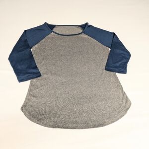 Jersey shirt grey blue Raglan sleeves stretch soft comfortable